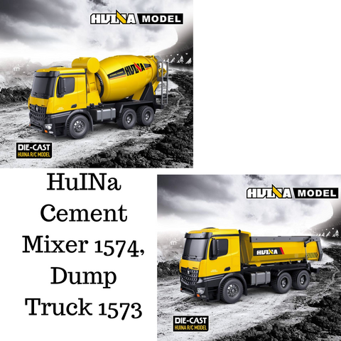 Cement Mixer 1574 & Dump Truck 1573 HuINa Package - RC Toy Sellers