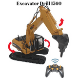 Excavator Drill Attachment - HuINa Remote Controlled 1560 - RC Toy Sellers
